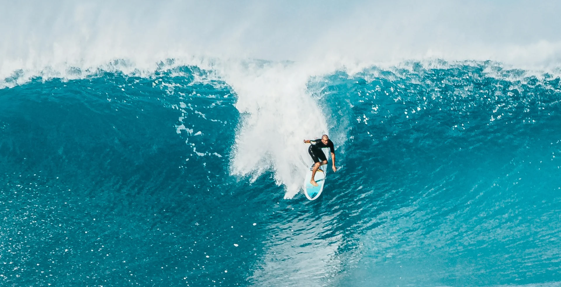 Surfer riding a wave